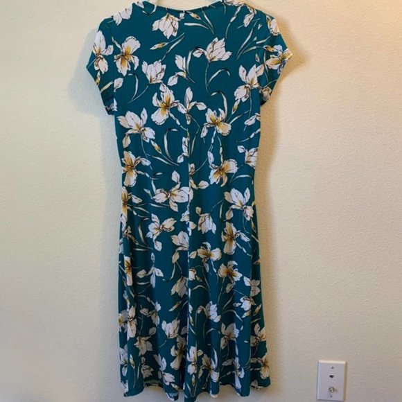 Moci Green Floral Midi Shirtdress S - Picture 7 of 7